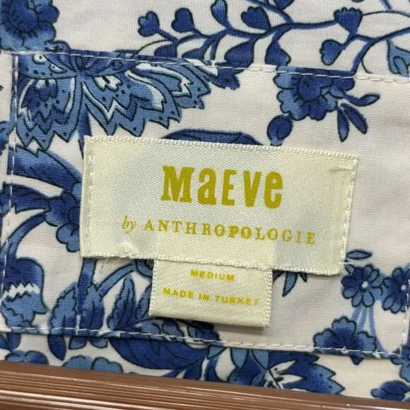 Maeve by Anthropologie Somerset Blouse Top Shirt Size Medium Floral Boho D064 -4 - Picture 5 of 13